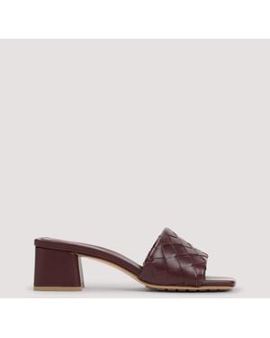 Bottega Veneta Kitten Heel Mule Sandal - Brown