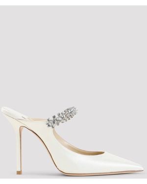 Jimmy Choo Bing Satin 100 Mules - White