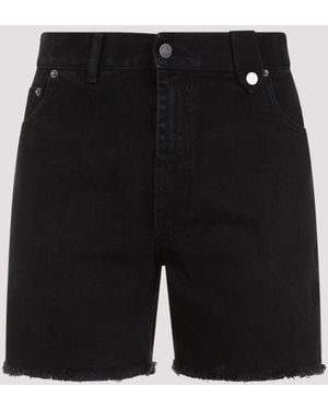 Egonlab Black Stonewashed Cotton Denim Shorts