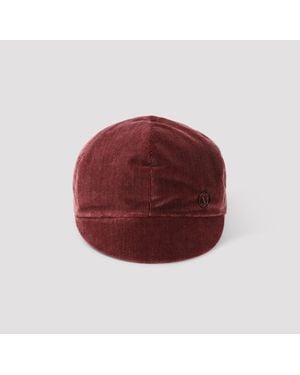 Maison Michel Burgundy Emy Vizor Hat - Red