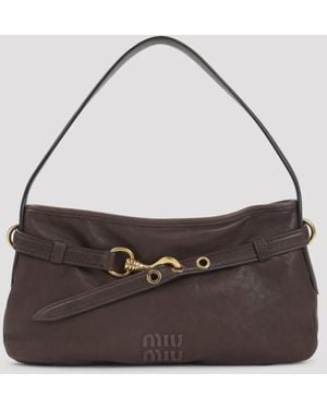 ショルダーバッグ・ポシェット MIU MIU Woman Shoulder bag Cocoa 5BC164ADO1 F0966 Miu Miu Shoulder bags for Women | Online Sale up to 33% off