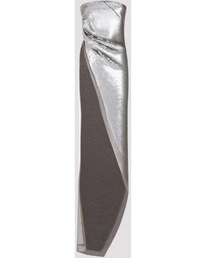Rick Owens Stunning Metallic Strapless Mini Top - Gray