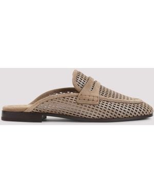Brunello Cucinelli Suede Leather Mules - Brown