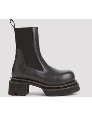 Rick Owens Beetle Bogun Leather Boots - Black