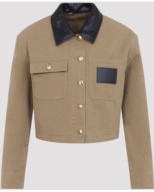 Balenciaga Cropped Workwear Jacket - Natural