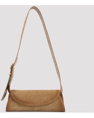 Jil Sander Suede Cannolo Bag - Natural