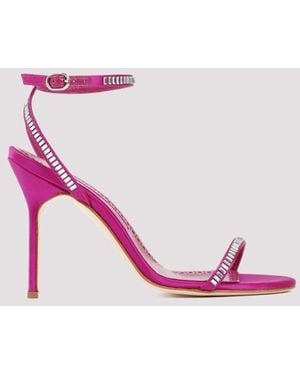 Manolo Blahnik Open Toe Heels - Pink
