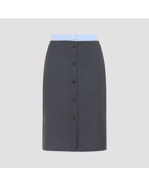 Prada Wool Skirt - Gray