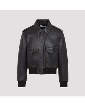 Jil Sander Leather Blouson - Black