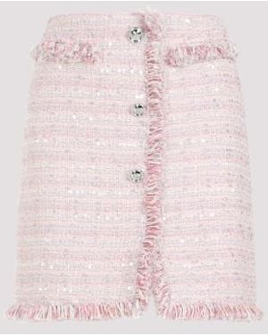 Giambattista Valli Fringed Bouclé Mini Skirt - Pink