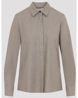 Max Mara Tebaide Foule Of Wool Shirt - Gray