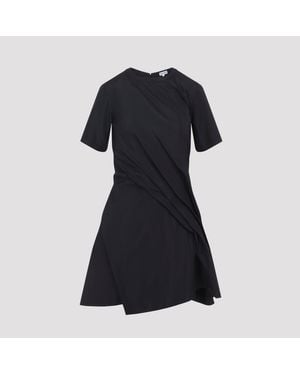 Loewe Silk Blend Twisted Mini Dress - Black
