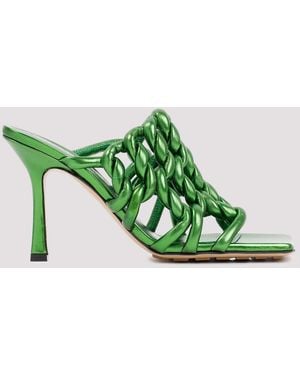 Bottega Veneta Stylish Stretch Flat Sandals With 10Cm Heel Height - Green