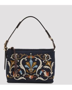 Etro Canvas Hobo S Shouldel Bag - Black