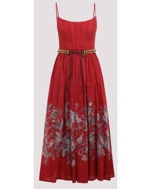 Zimmermann Rhiannon Corset Midi Dress - Red