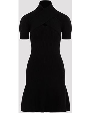 Patou Scarf Draped Dress - Black