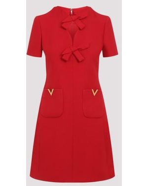 Valentino Virgin Wool Mini Dress - Red