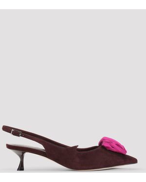 Roger Vivier Suede Slingback - Red