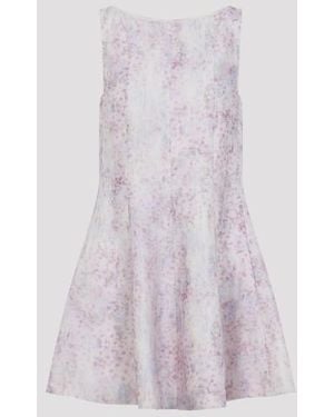 Alberta Ferretti Printed Organza Mini Dress - Purple