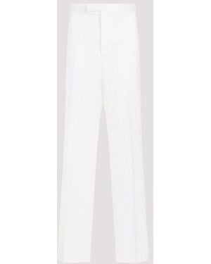 Thom Browne Sleek Straight Leg Chino Pants For - White
