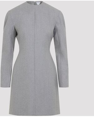Bottega Veneta Compact Wool Mini Dress - Gray