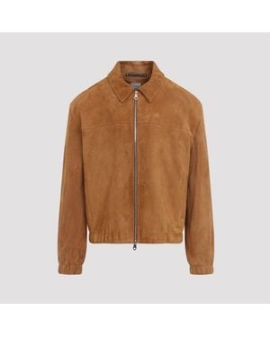 Paul Smith Camel Oversized Leather Jacket - Brown
