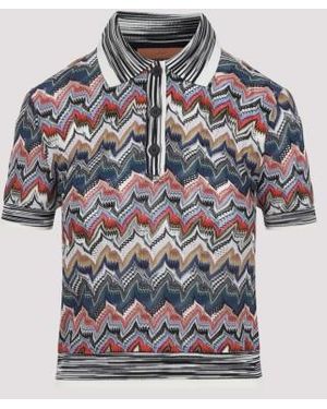 Tシャツ・カットソー MISSONI Missoni Viscose and Wool Polo Zigzag knitted polo shirt in multicoloured - Missoni | Mytheresa