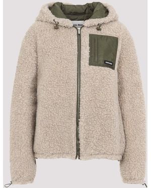 Miu Miu Wool Blouson Jacket - Natural
