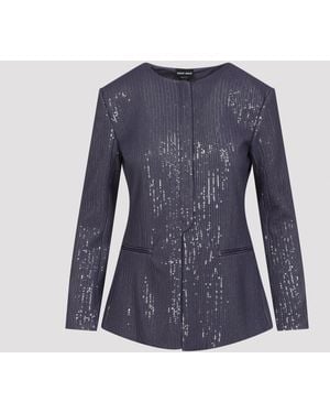 Giorgio Armani Polyester Jacket - Blue