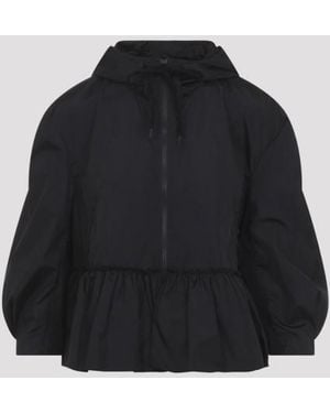 Simone Rocha Ruffle Frill Peplum Jacket - Black