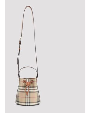 Burberry Drawsting Bucket Bag - White