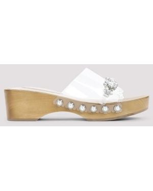 Simone Rocha Scalopped Wooden Clog Sandals - White