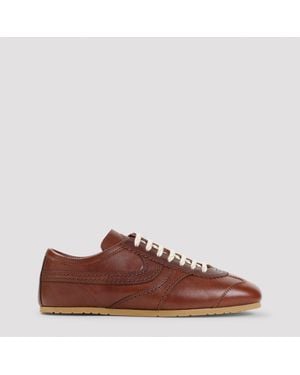 Dries Van Noten Leather Low-Top Sneakers - Brown