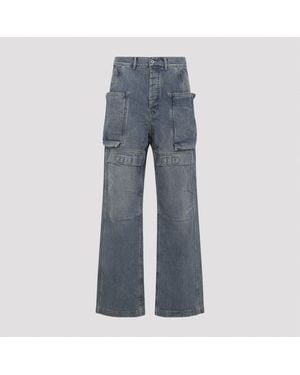 Rick Owens Stefan Cargo Cotton Pants - Blue
