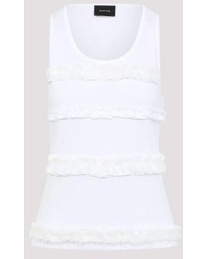 Simone Rocha Delicate Ruffle-Detail Cotton Top - White