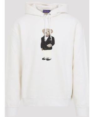 Ralph Lauren Long Sleeve Bear Hood Pullover - White