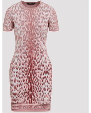 Roberto Cavalli Jaguar Print Mini Dress - Pink