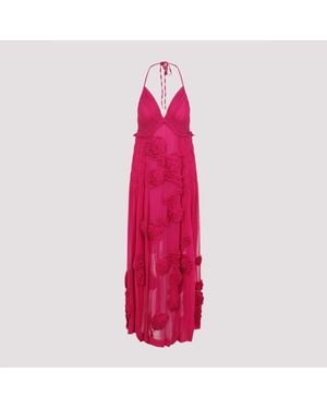 Dries Van Noten Fuchsia Drina Viscose Midi Dress - Pink