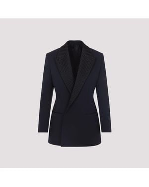 Bottega Veneta Intrecciato Collar Tuxedo Jacket - Blue