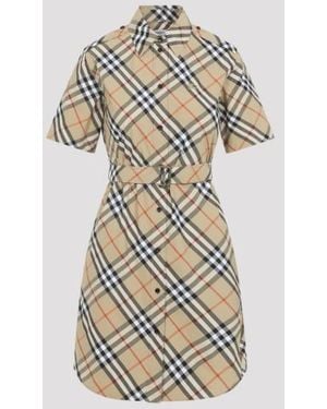 Burberry Check Midi Dress - Metallic