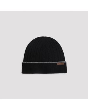 Kiton Cable-Knit Beanie - Black
