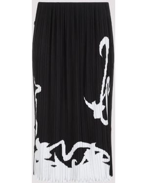 Lanvin Elegant Pleated Midi Skirt - Black