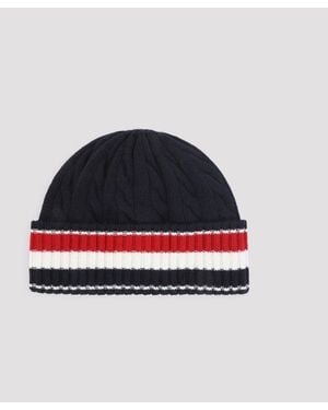 Thom Browne Cable-Knit Beanie - Blue