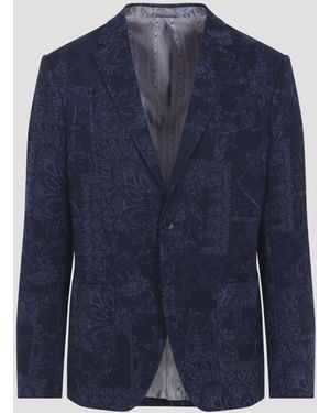 Etro Roma Jersey Sport Jacket - Blue