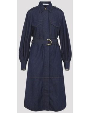 Zimmermann Ink Cotton Denim Cargo Mini Dress - Blue