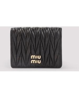 Miu Miu Lamb Leather Wallet - Black