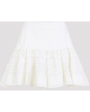 Alaïa Ruffle Mini Skirt - White