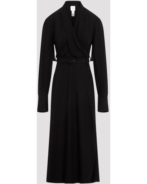 Patou Draped Maxi Day Dress - Black