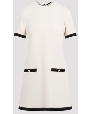ワンピース PRADA White Cotton Reversibile Mini Dress Prada Reversible Cotton Jersey and Re-Nylon Mini-Dress