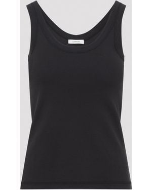 Lemaire Squid Ink Cotton Ribbed Tank Top - Black